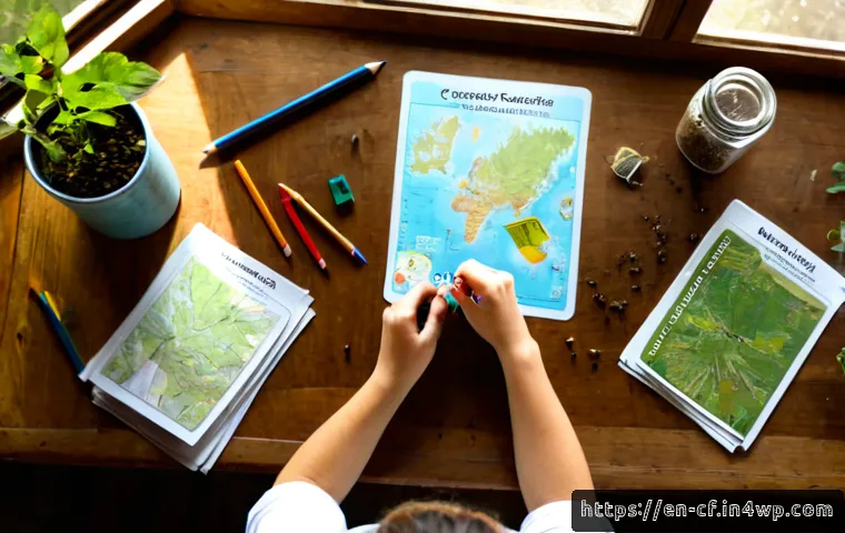 Home 17 퍼머컬처 교육 커리큘럼 구성하기 - Photorealistic overhead view of a sustainable garden educator designing a permaculture course curric...